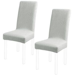 Chair SlipCovers Dining Room Set of 2 Stretch Spandex Fabric Light Gray